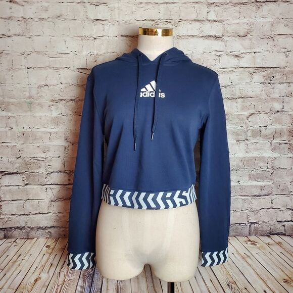 Adidas Crop Hooded Sweatshirt - Picture 1 of 4